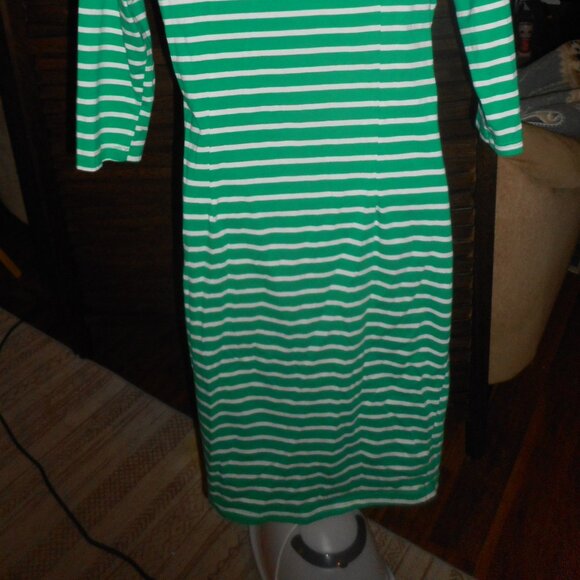 BOGO Free, Kelly Green and white stripe knit dress, Medium - Picture 14 of 14